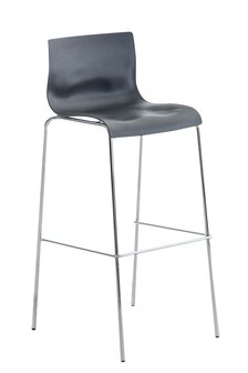 Set van 2 barkrukken Heovor kunststof grijs,chroom, Grijs