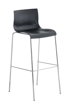 Set van 2 barkrukken Heovor kunststof zwart,chroom, Zwart