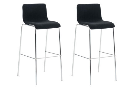Set van 2 barkrukken Heovor Stof zwart,chroom, Zwart