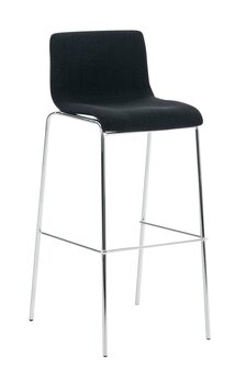 Set van 2 barkrukken Heovor Stof zwart,chroom, Zwart
