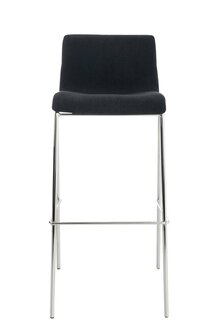 Set van 2 barkrukken Heovor Stof zwart,chroom, Zwart