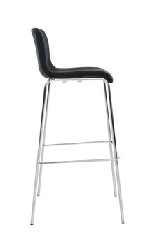Set van 2 barkrukken Heovor Stof zwart,chroom, Zwart