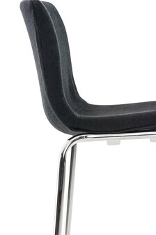 Set van 2 barkrukken Heovor Stof zwart,chroom, Zwart