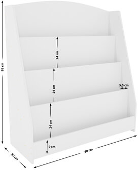 Boekenkast Malfe 80 cm, Wit