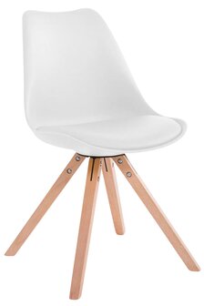 Set van 4 stoelen Teulouso - Vierkant - Kunstleer wit,natura, Wit
