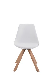 Set van 4 stoelen Teulouso - Vierkant - Kunstleer wit,natura, Wit