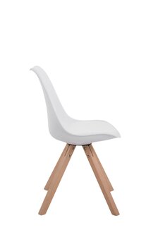 Set van 4 stoelen Teulouso - Vierkant - Kunstleer wit,natura, Wit