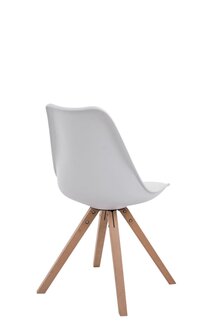 Set van 4 stoelen Teulouso - Vierkant - Kunstleer wit,natura, Wit
