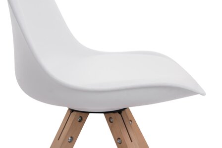 Set van 4 stoelen Teulouso - Vierkant - Kunstleer wit,natura, Wit