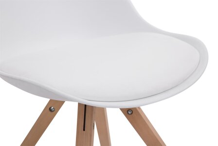 Set van 4 stoelen Teulouso - Vierkant - Kunstleer wit,natura, Wit