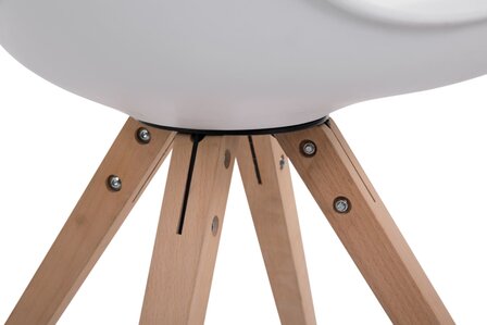 Set van 4 stoelen Teulouso - Vierkant - Kunstleer wit,natura, Wit