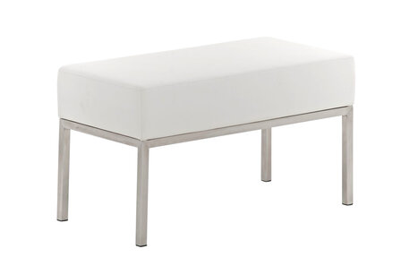 Tweezitsbank Limigi 80x40 Kunstleer wit, Wit