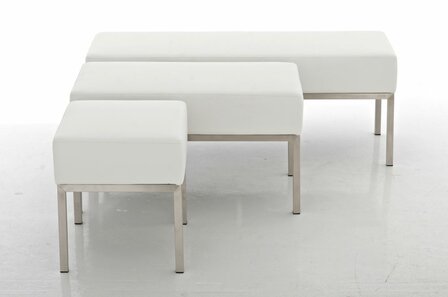 Tweezitsbank Limigi 80x40 Kunstleer wit, Wit