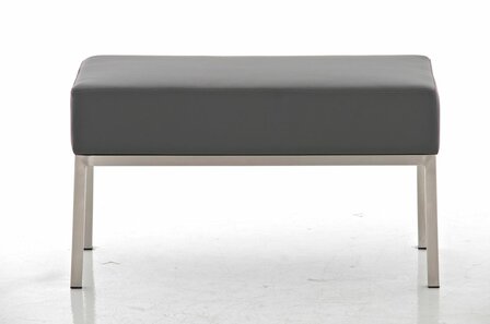Tweezitsbank Limigi 80x40 Kunstleer grijs, Grijs