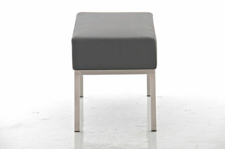 Tweezitsbank Limigi 80x40 Kunstleer grijs, Grijs