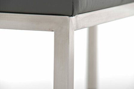 Tweezitsbank Limigi 80x40 Kunstleer grijs, Grijs