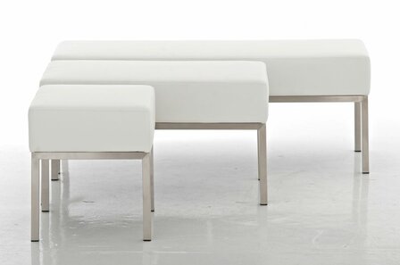Driezitsbank Limigi 120x40 wit, Wit