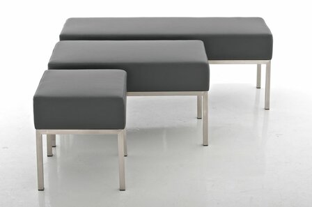 Driezitsbank Limigi 120x40 grijs, Grijs