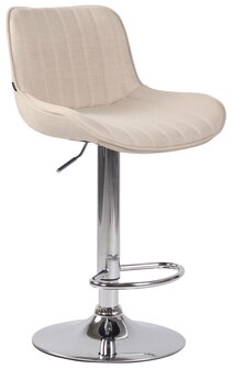 Set van 2 barkrukken Lintine stof Creme,chroom