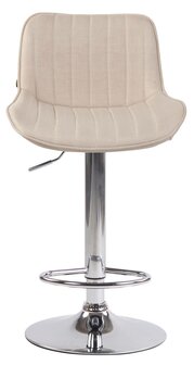 Set van 2 barkrukken Lintine stof Creme,chroom