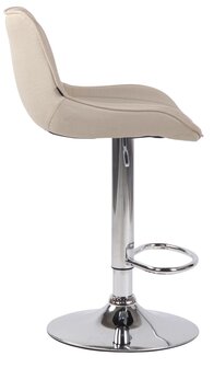 Set van 2 barkrukken Lintine stof Creme,chroom