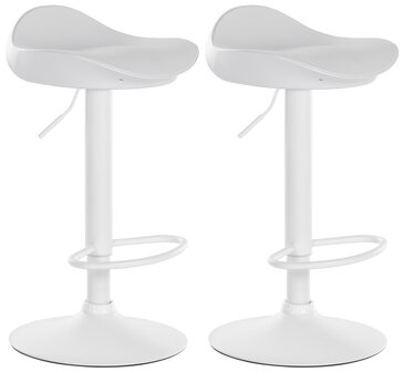 Set van 2 barkrukken Olissan kunstleer wit, Wit