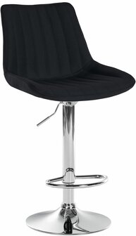 Barkruk Tino Stof zwart,chroom, Zwart