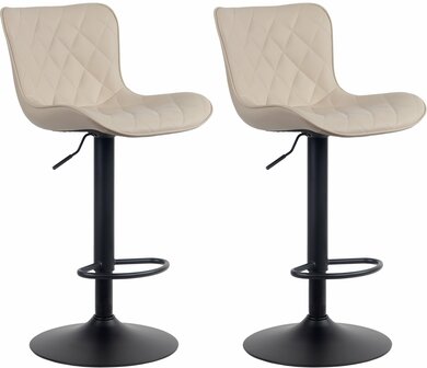 Set van 2 barkrukken Amme Creme,Kunstleer