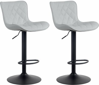 Set van 2 barkrukken Amme grijs,Kunstleer, Grijs
