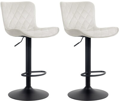 Set van 2 barkrukken Amme Creme,Fluweel