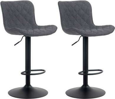 Set van 2 barkrukken Amme zwart,Stof, Zwart