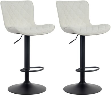 Set van 2 barkrukken Amme Creme,Stof