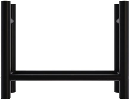 Houtopslag Madye zwart rond,30x80x60 cm, Zwart