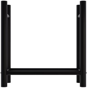 Houtopslag Madye zwart rond,30x80x80 cm, Zwart