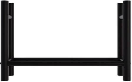 Houtopslag Madye zwart rond,30x100x60 cm, Zwart
