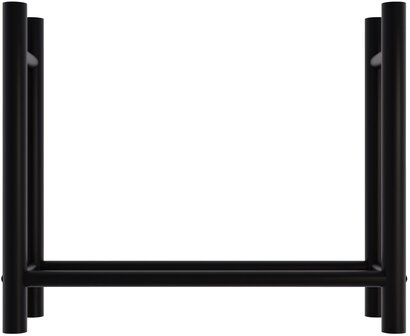 Houtopslag Madye zwart rond,30x100x80 cm, Zwart