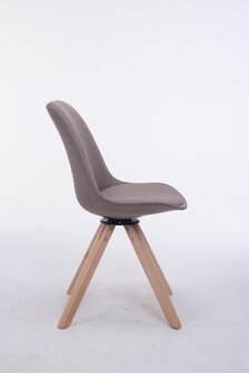 Eetkamerstoel Treyos vierkant frame Stof Taupe,natura