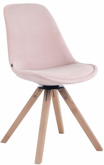 Eetkamerstoel Treyos fluweel vierkant frame natura,roze, 