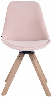 Eetkamerstoel Treyos fluweel vierkant frame natura,roze, 