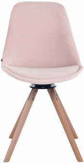 Eetkamerstoel Treyos fluweel natura,roze, 