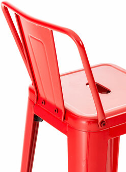 Metaal Barkruk Mosan rood, Rood
