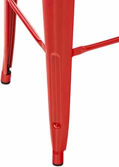 Metaal Barkruk Mosan rood, Rood