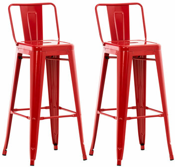 Set van 2 barkrukken Mosan rood, Rood