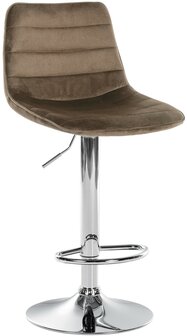 Barkruk Lix - Fluweel bruin,chroom, Bruin