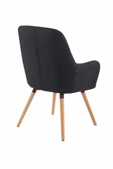 Eetkamerstoel Uarhas Stof zwart,natura, Zwart
