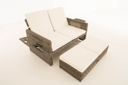 Wicker Loungebank Incini 5mm grijs gevlekt,gebroken wit, Grijs