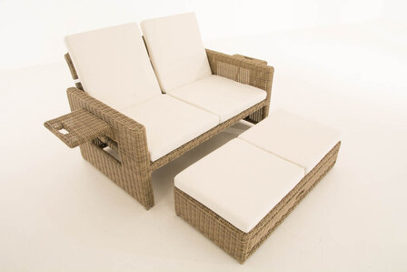 Wicker Loungebank Incini 5mm natura,gebroken wit, 