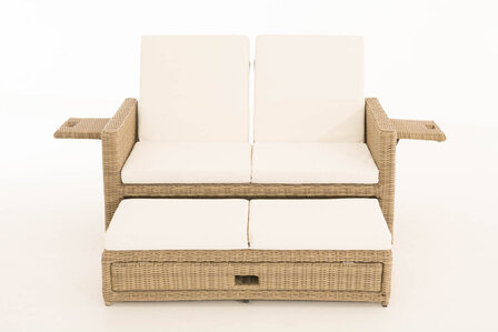 Wicker Loungebank Incini 5mm natura,gebroken wit, 