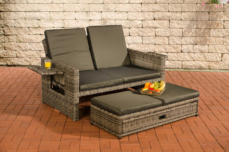 Wicker Loungebank Incini 5mm grijs gevlekt,antraciet, Grijs