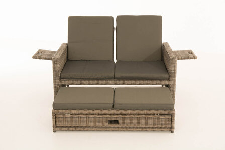 Wicker Loungebank Incini 5mm grijs gevlekt,antraciet, Grijs